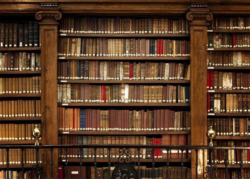 BELECO 9x6ft Fabric Vintage Wooden Bookshelf Backdrop Library Books Antique Book Racks Old Library Phtography Backdrop for Party Decor Birthday YouTube Videos School Photoshoot Photo Background Props - Image 1